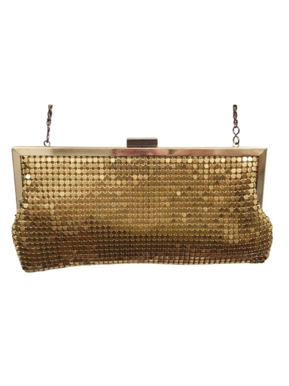 Vintage La Regale Gold Metal Mesh Evening Bag Chain Shoulder Clutch Purse - Picture 6 of 11